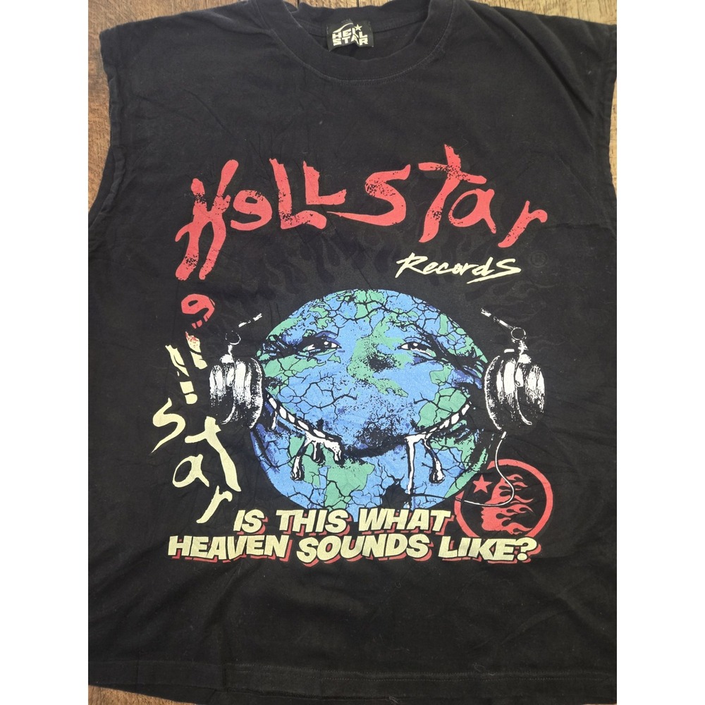 Hell star Records Is This What Heaven Sounds Like?' Black Sleeveless Shirt Xl